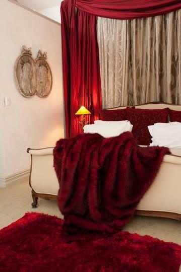 Heirloom Exotic Faux Fur Cushion / Throw - Red Pheasant